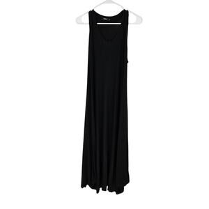 Ralston Utan Jersey Dress Black Sleeveless Maxi A-Line Tank Stretch Size M